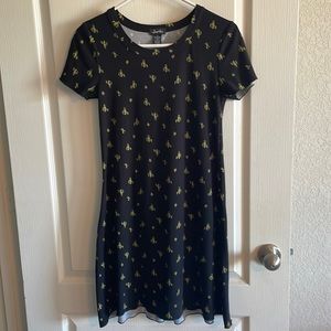Juniors medium black dress with a green cactus.